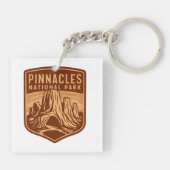 Pinnacles National Park Reizen Embleem Sleutelhanger (Achterkant)