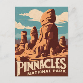 Pinnacles National Park Retro Reizen Kunst Feestdagenkaart
