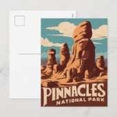Pinnacles National Park Retro Reizen Kunst Feestdagenkaart (Voorkant / Achterkant)