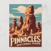 Pinnacles National Park Retro Reizen Kunst Feestdagenkaart (Voorkant)