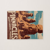 Pinnacles National Park Retro Reizen Kunst Legpuzzel (Horizontaal)