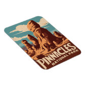 Pinnacles National Park Retro Reizen Kunst Magneet (Rechterzijde)