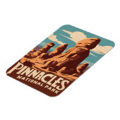 Pinnacles National Park Retro Reizen Kunst Magneet (Linkerzijde)