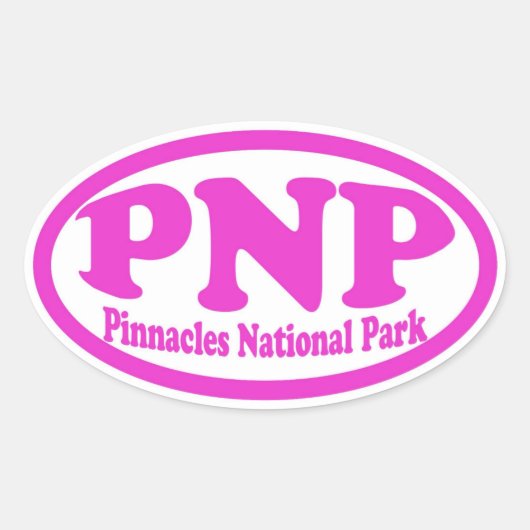 Pinnacles National Park roze ovale sticker (Voorkant)