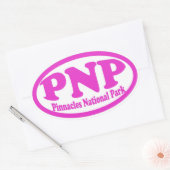 Pinnacles National Park roze ovale sticker (Envelop)