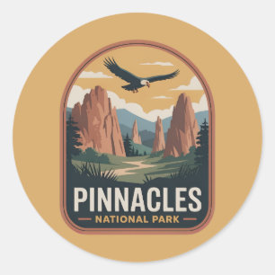 Pinnacles National Park Vintage Badge Ronde Sticker