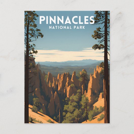Pinnacles National Park Vintage Briefkaart (Voorkant)