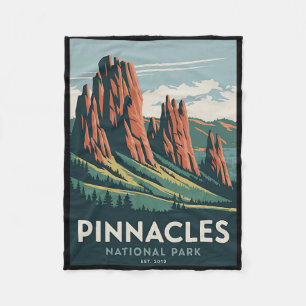 Pinnacles National Park Vintage Kamperen Wandelen Fleece Deken