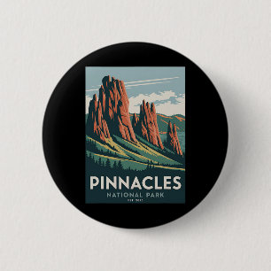 Pinnacles National Park Vintage Kamperen Wandelen Ronde Button 5,7 Cm
