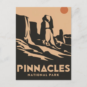 Pinnacles National Park Vintage Minimal Reis Kunst Feestdagenkaart