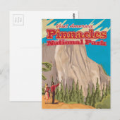 Pinnacles National Park vintage Travel Poster. Briefkaart (Voorkant / Achterkant)