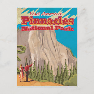 Pinnacles National Park vintage Travel Poster. Briefkaart