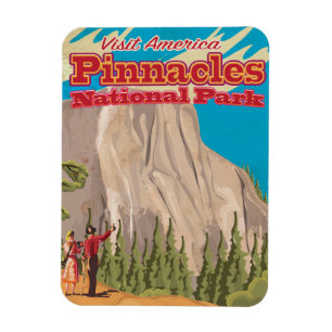 Pinnacles National Park vintage Travel Poster. Magneet