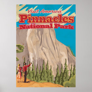Pinnacles National Park vintage Travel Poster. Poster