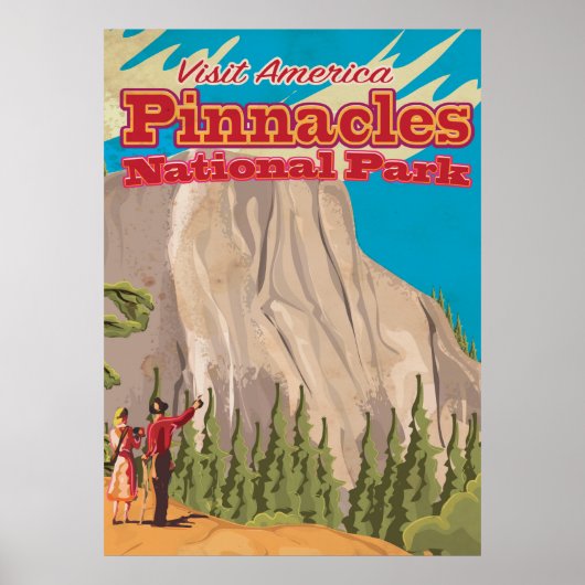 Pinnacles National Park vintage Travel Poster. Poster (Voorkant)