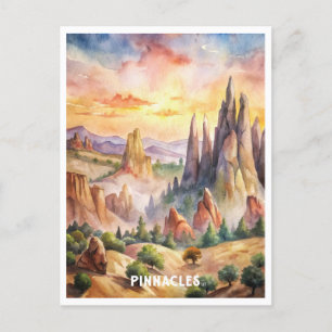 Pinnacles National Park Watercolor Painting Briefkaart