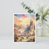 Pinnacles National Park Watercolor Painting Briefkaart (Staand voorkant)