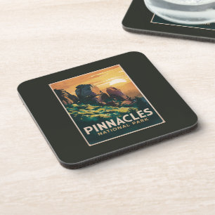 Pinnacles National Park Waterverf Illustratie Bier Onderzetter