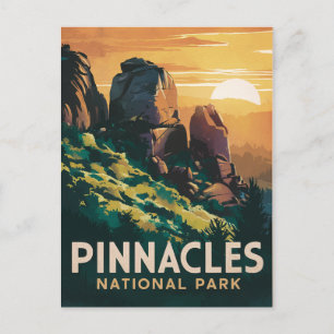 Pinnacles National Park Waterverf Illustratie Feestdagenkaart