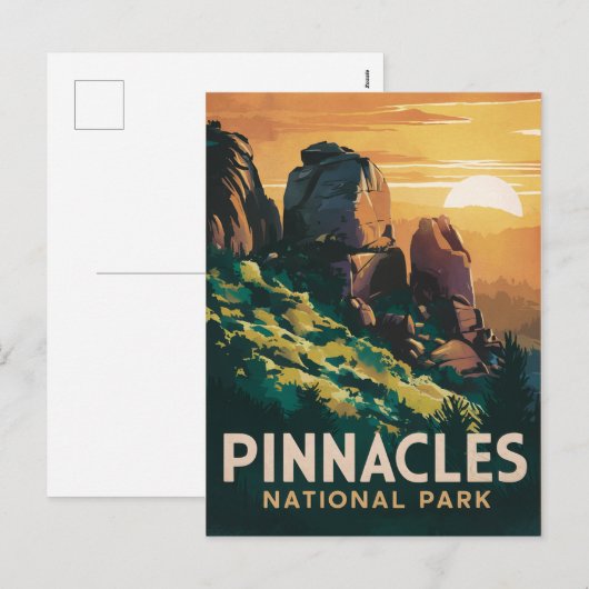 Pinnacles National Park Waterverf Illustratie Feestdagenkaart (Voorkant / Achterkant)