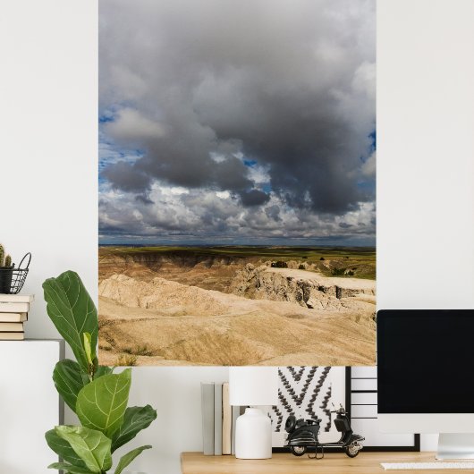 Pinnacles Overlook, Badlands National Park, SD Poster (Thuiskantoor)