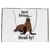 Pinnipeds Seal Funny Groot Cadeauzakje (Achterkant)