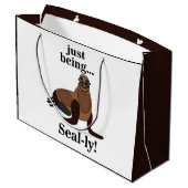Pinnipeds Seal Funny Groot Cadeauzakje (Achterkant Gekanteld)