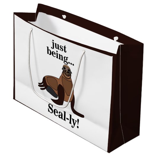 Pinnipeds Seal Funny Groot Cadeauzakje (Voorkant Gekanteld)