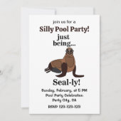 Pinnipeds Seal Funny Pool Party Kaart (Voorkant)