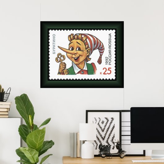 Pinocchio~Buratino~Aleksey Nikolayevich Tolstoy ~ Poster (Thuiskantoor)