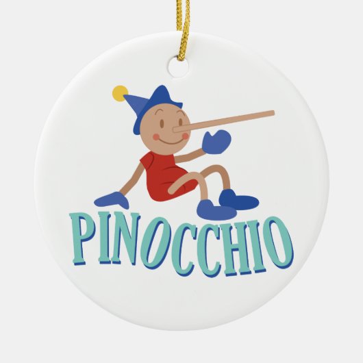 Pinocchio-Kind Keramisch Ornament (Voorkant)