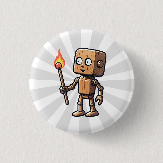 Pinocchio Ronde Button 3,2 Cm (Voorkant)