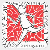 Pinocchio stikers vierkant sticker (Voorkant)