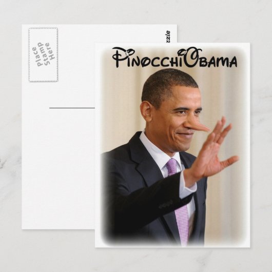 PinocchiObama Briefkaart (Voorkant / Achterkant)