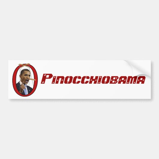 Pinocchiobama-Bumpersticker Bumpersticker (Voorkant)