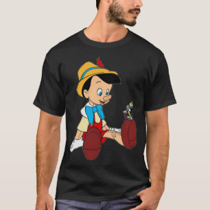 Pinochio en Talking Cricket Blue Sticker T-shirt