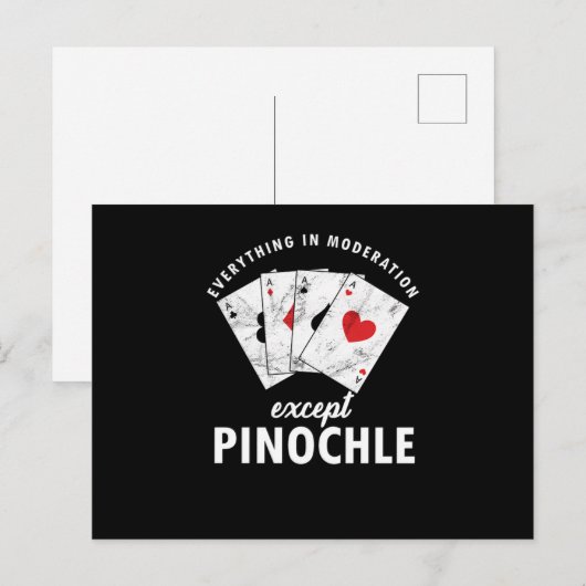Pinochle Binocle Penuchle Cards Game Gift Briefkaart (Voorkant / Achterkant)