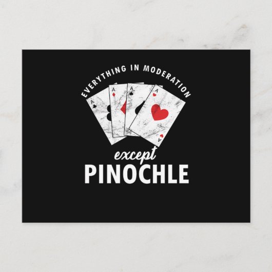 Pinochle Binocle Penuchle Cards Game Gift Briefkaart (Voorkant)
