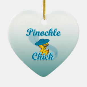 Pinochle Chick Keramisch Ornament