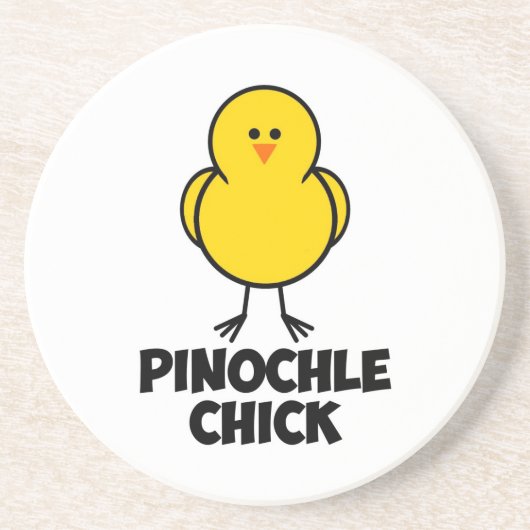 Pinochle Chick Zandsteen Onderzetter (Voorkant)