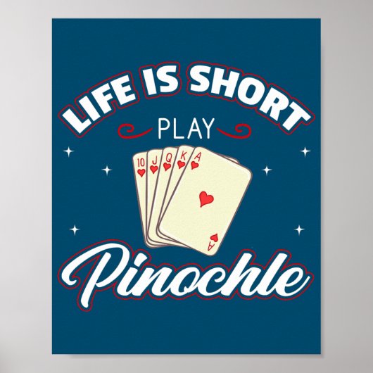Pinochle Game Rules Cards Double Deck Points Poster (Voorkant)