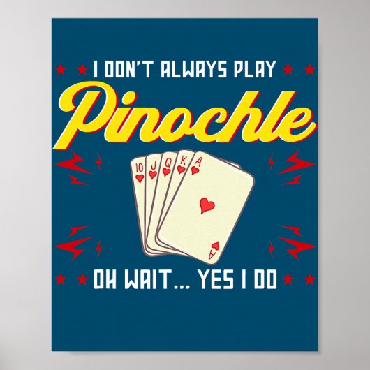 Pinochle Game Rules Cards Double Deck Points Poster (Voorkant)