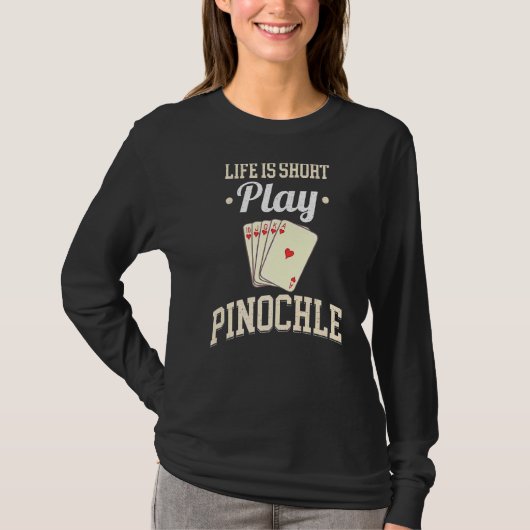 Pinochle Game Rules Cards Double Deck Points T-shirt (Voorkant)