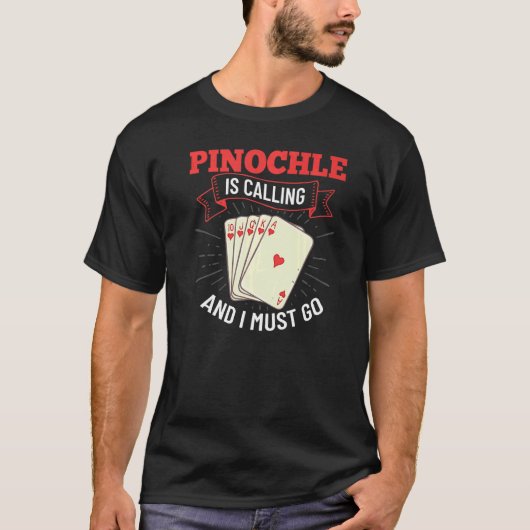 Pinochle Game Rules Kaarten Dubbeldecoderen punten T-shirt (Voorkant)