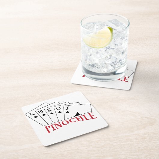 Pinochle-kaarten Kartonnen Onderzetters (Insitu)