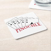 Pinochle-kaarten Kartonnen Onderzetters (Schuin)