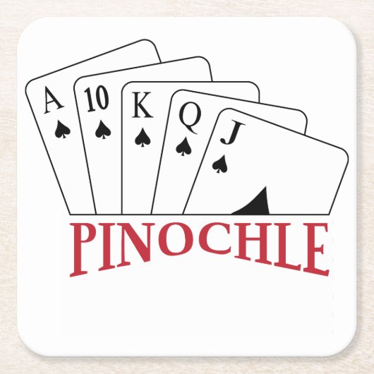 Pinochle-kaarten Kartonnen Onderzetters (Voorkant)