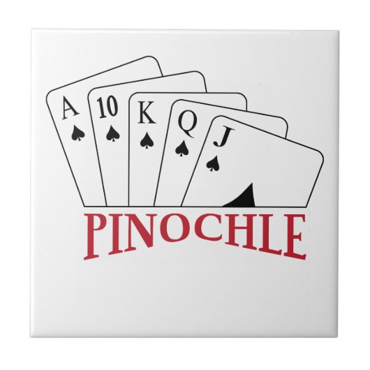Pinochle-kaarten Tegeltje (Voorkant)