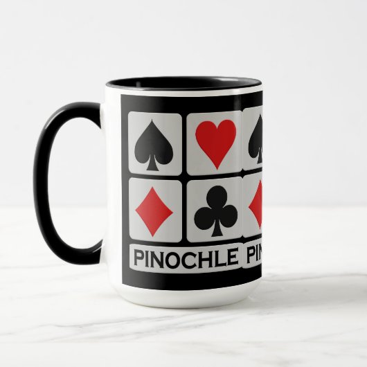 Pinochle Player-mok - kies stijl en kleur Mok (Links)