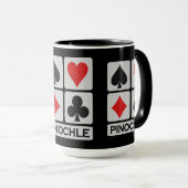 Pinochle Player-mok - kies stijl en kleur Mok (Voorkant rechts)